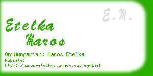 etelka maros business card